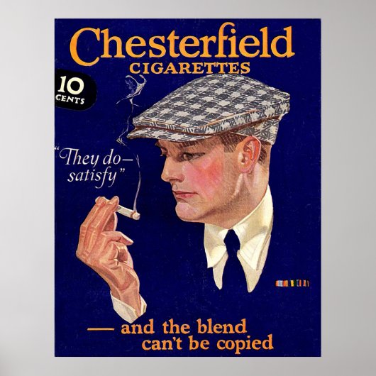 Poster Chesterfield Cigarettes Amazing Vintage Commercial (Devant)