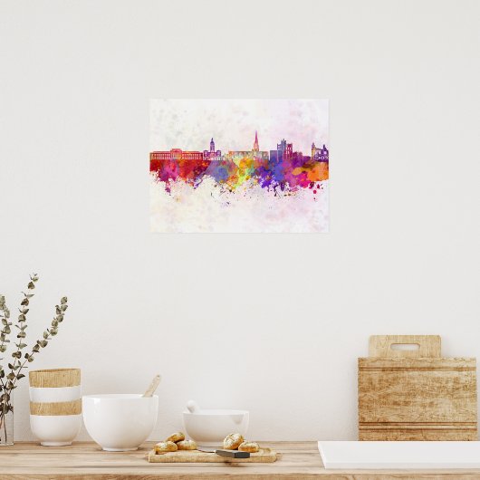 Poster Chesterfield skyline in watercolor background (Cuisine)