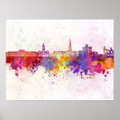 Poster Chesterfield skyline in watercolor background (Devant)