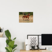Poster Chestnut Arabe Courir Mane et Queue (Bureau à domicile)