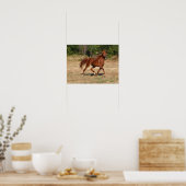 Poster Chestnut Arabe Courir Mane et Queue (Cuisine)