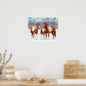 Poster Chestnut Pinto Sorrel Peinture Quarter Chevaux Dan (Cuisine)