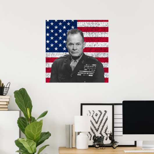 Poster Chesty Puller et le drapeau américain (Bureau à domicile)