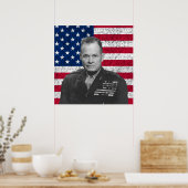 Poster Chesty Puller et le drapeau américain (Cuisine)