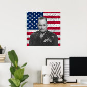 Poster Chesty Puller et le drapeau américain (Bureau à domicile)