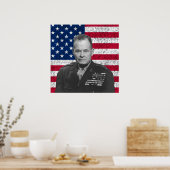 Poster Chesty Puller et le drapeau américain (Cuisine)