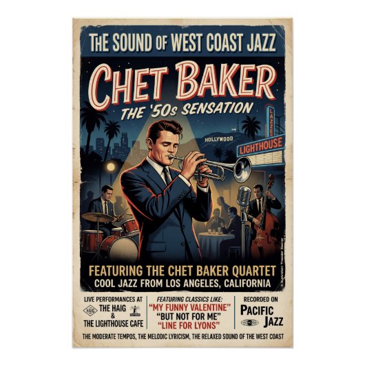 Poster Chet Baker 1950 (Devant)