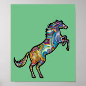 Poster Cheval 0f couleurs Leaping Magneta (Devant)