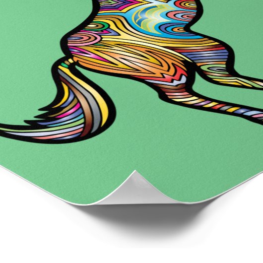 Poster Cheval 0f couleurs Leaping Magneta (Coin)