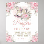 Poster Cheval à Bascule Fleur Pampa Rose Prière pour Bébé (Devant)