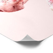 Poster Cheval à cheval à fleurs roses | Oeuvre esthétique (Coin)