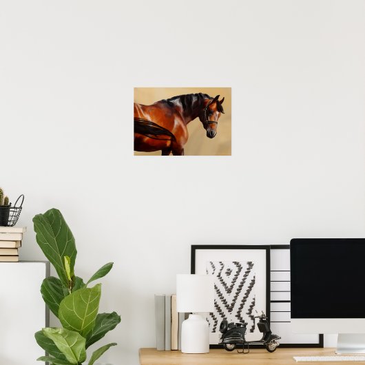 Poster Cheval à huile (Bureau à domicile)