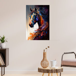 Poster Cheval Abstrait