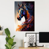 Poster Cheval Abstrait (Bureau à domicile)