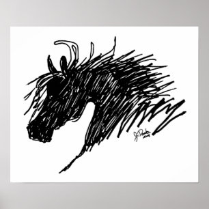 Poster Cheval Abstrait