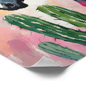 Poster Cheval Abstrait moderne et succulents (Coin)