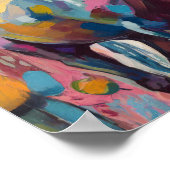 Poster Cheval Abstrait moderne et succulents (Coin)