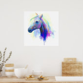 Poster Cheval Abstrait multicolore (Cuisine)