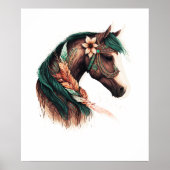 Poster Cheval abstrait occidental coloré (Devant)