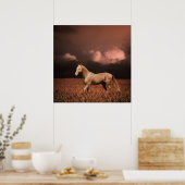 Poster Cheval Akhal-teke au coucher du soleil (Cuisine)