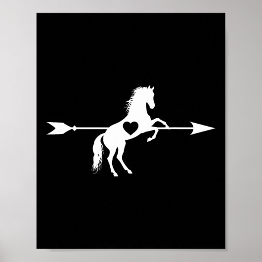 Poster Cheval Amour Cupide Flèche Cheval Coeur Cheval Eq (Devant)