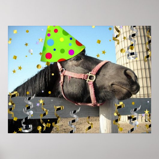 Poster Cheval animal de fête (Devant)