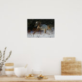 Poster Cheval Appaloosa courant dans la neige (Cuisine)
