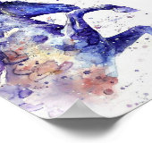 Poster Cheval aquarelle (Coin)