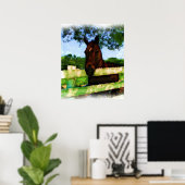 Poster Cheval Aquarelle Bonjour (Bureau à domicile)