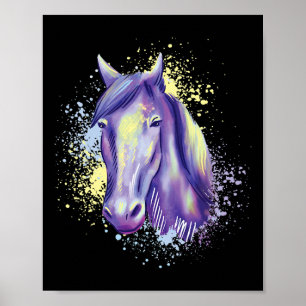 Poster Cheval Aquarelle Équitation équitation Cheval Amou