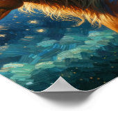 Poster Cheval arabe à Van Gogh Starry Night (Coin)