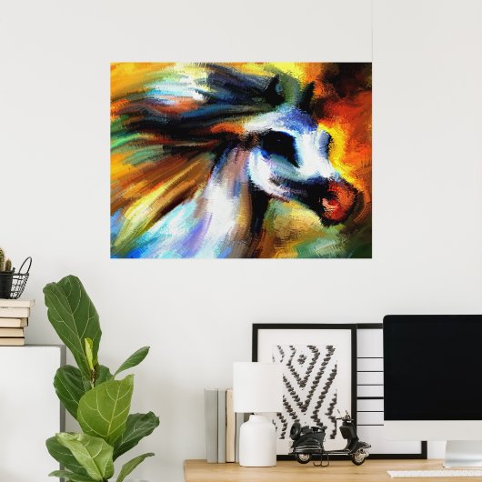 Poster Cheval arabe coloré (Bureau à domicile)