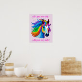 Poster Cheval Arc-en-ciel personnalisable (Cuisine)