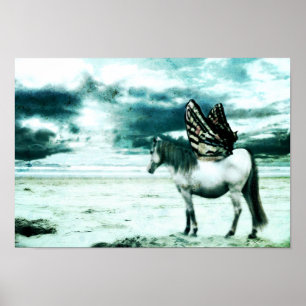 Poster cheval avec des ailes