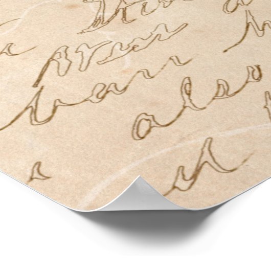 Poster Cheval avec papier de script (Coin)