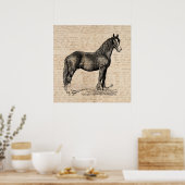 Poster Cheval avec papier de script (Cuisine)