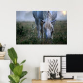 Poster Cheval blanc (Bureau à domicile)