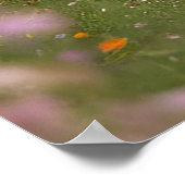 Poster Cheval blanc à la crinière fluide (Coin)