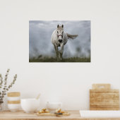 Poster Cheval Blanc Coureur (Cuisine)