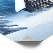 Poster Cheval blanc dans la forêt d'hiver (Coin)