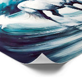 Poster Cheval blanc dans une mer orageuse (Coin)