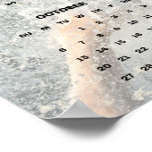 Poster Cheval Blanc Galopant à Travers la Rivière Calendr (Coin)