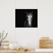 Poster Cheval blanc noir moderne dramatique (Cuisine)
