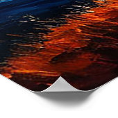 Poster Cheval Bleu dans un paysage de coucher de soleil a (Coin)