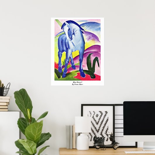 Poster Cheval Bleu I Par Franz Marc (Bureau à domicile)