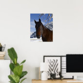 Poster Cheval Brown en hiver (Bureau à domicile)