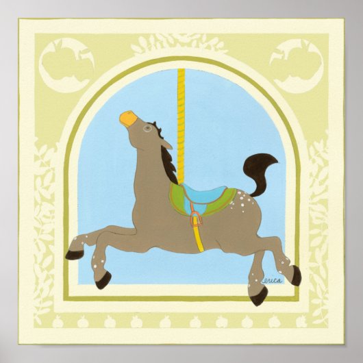 Poster Cheval Carrousel par Juin Erica Vess (Devant)