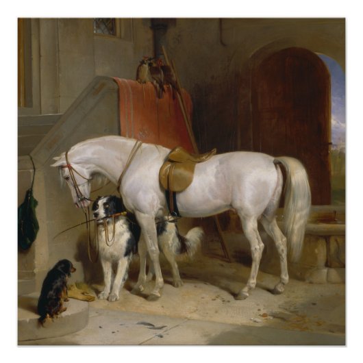 Poster Cheval chien Favoris peinture art Landseer Proprié (Devant)