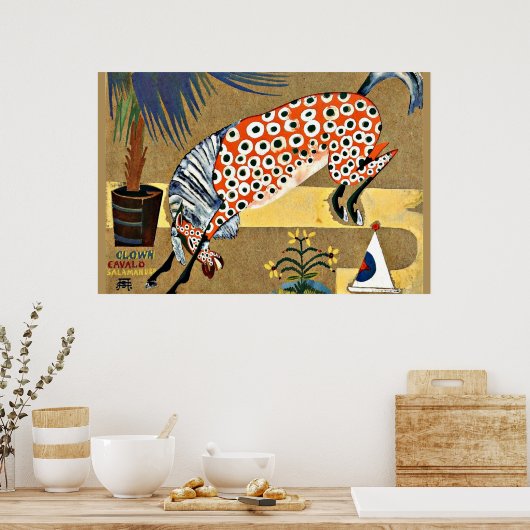 Poster Cheval clown, peinture d'art, (Cuisine)