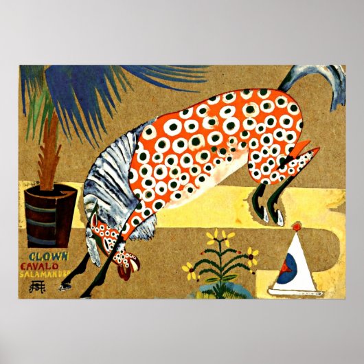 Poster Cheval clown, Salamandra - Art Souza-Cardoso (Devant)